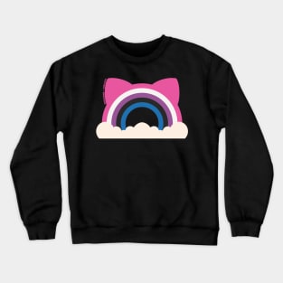 Gender Fluid Pride Cat Ear Rainbow Crewneck Sweatshirt